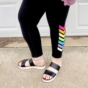 MIA Saige Platform slide sandals w/ sneaker bottom